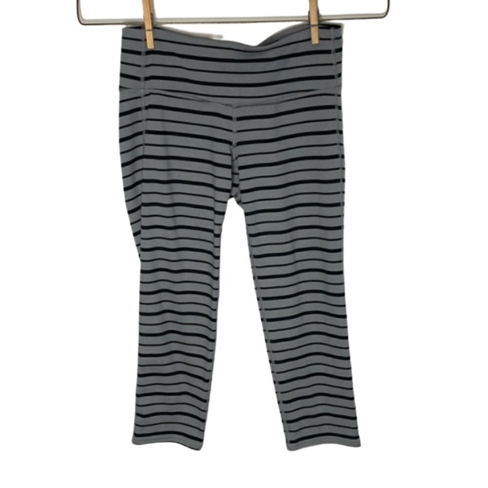 Athleta Cropped Brushed Small Stripe Mid-Rise Leggings